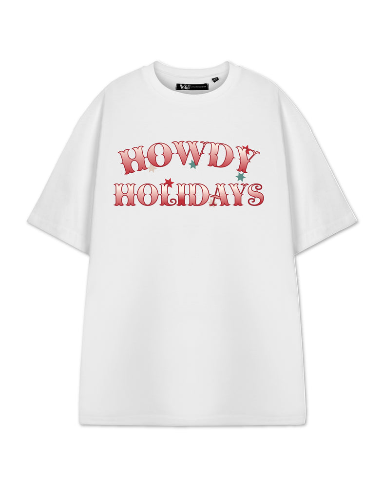 Howdy Holidays Unisex White Short Sleeved T-Shirt