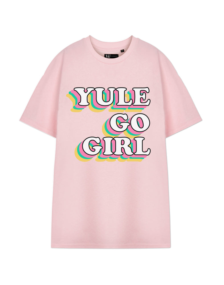 Yule Go Girl Unisex Pink Short Sleeved T-Shirt