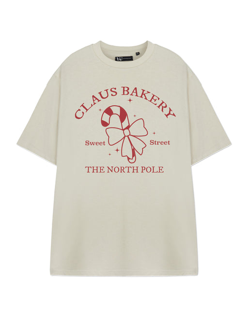 Claus Bakery Unisex Beige Short Sleeved T-Shirt