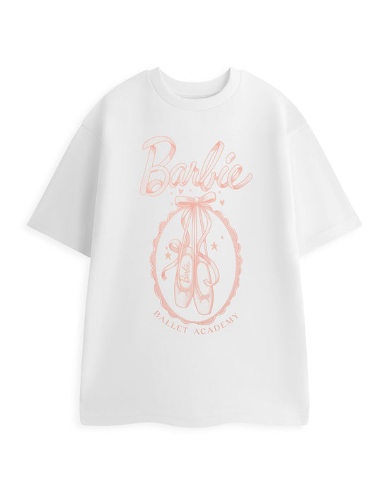 Barbie Ballet Womens White Short Sleeved T-Shirt