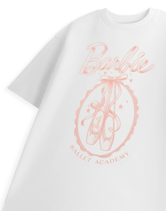 Barbie Ballet Womens White Short Sleeved T-Shirt
