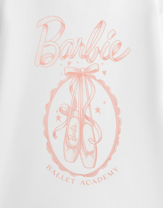Barbie Ballet Womens White Short Sleeved T-Shirt
