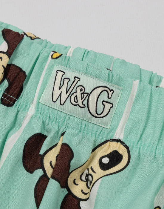 Wallace And Gromit Cup Character Womens Green Short Sleeve Short Leg Pyjama Set