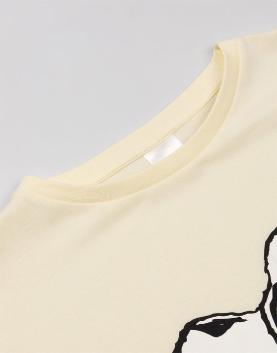 Peanuts Snoopy Lazy Days Womens Beige Short Sleeve Short Leg Pyjama Set