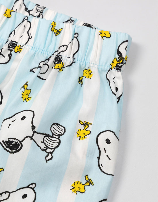 Peanuts Snoopy Lazy Days Womens Beige Short Sleeve Short Leg Pyjama Set