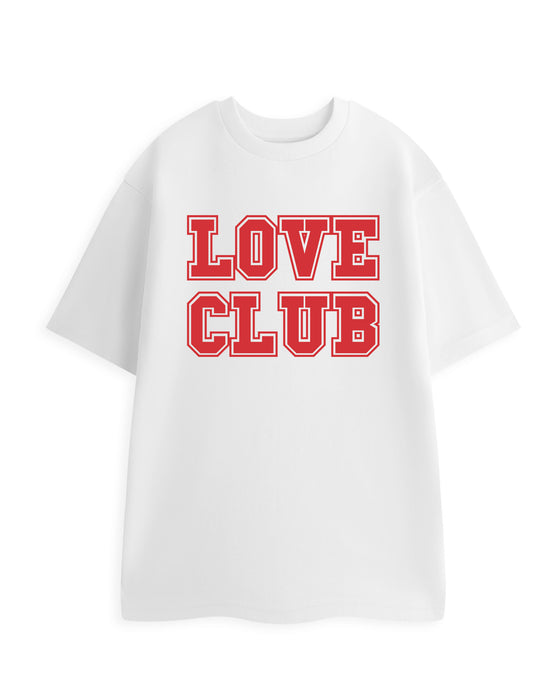 Love Club Unisex White Short Sleeved T-Shirt