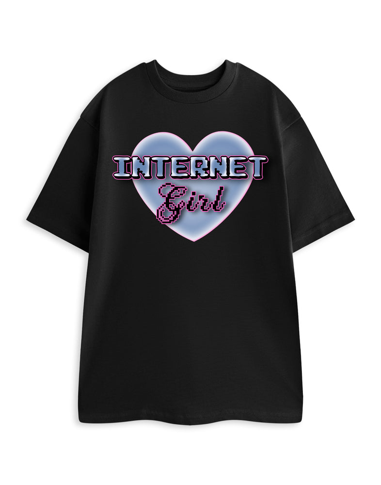 Internet Girl Womens Black Short Sleeved T-Shirt