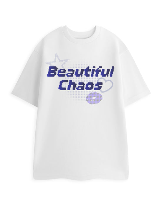 Beautiful Chaos Womens White Short Sleeved T-Shirt