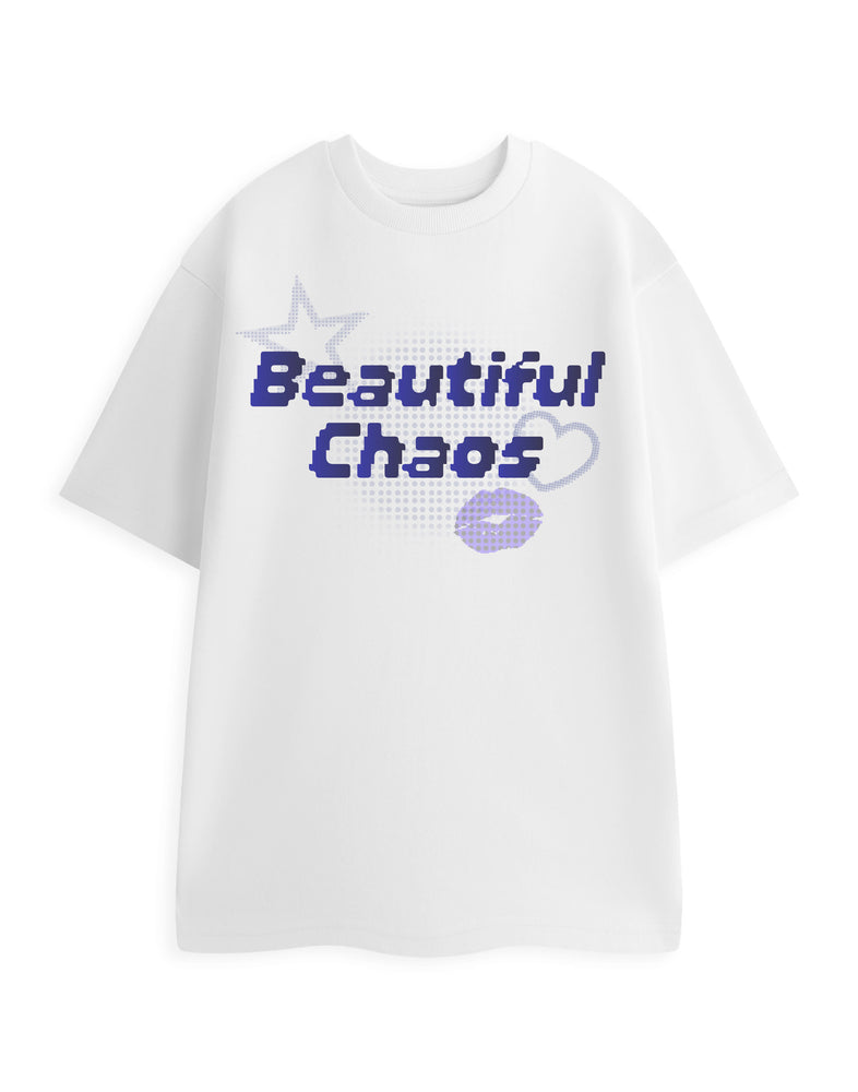 Beautiful Chaos Womens White Short Sleeved T-Shirt