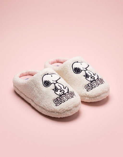 Peanuts Snoopy Womens white Mule Slippers
