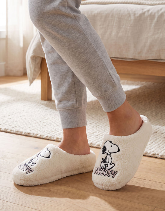 Peanuts Snoopy Womens white Mule Slippers