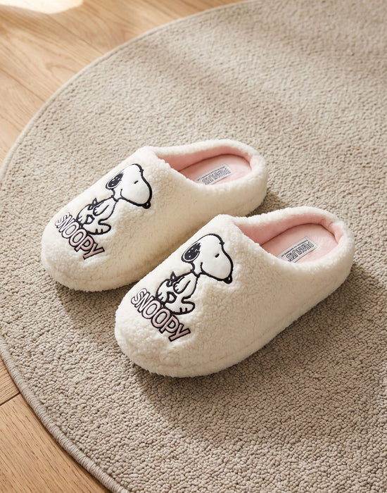 Peanuts Snoopy Womens white Mule Slippers