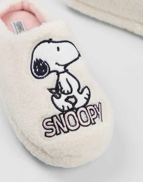 Peanuts Snoopy Womens white Mule Slippers