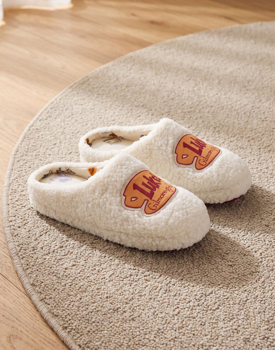 Gilmore Girls Logo Womens Beige Mule Slippers