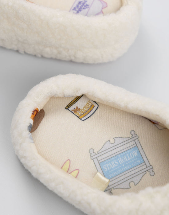 Gilmore Girls Logo Womens Beige Mule Slippers