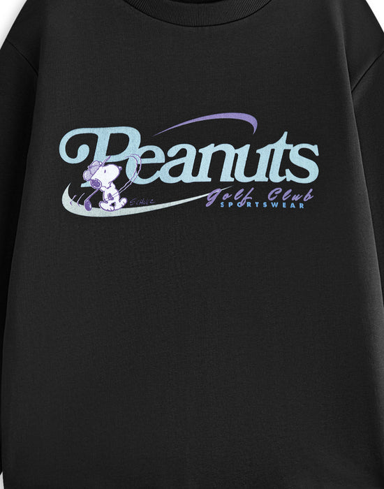 Peanuts Posh Sports Snoopy Womens Black Sweatshirt