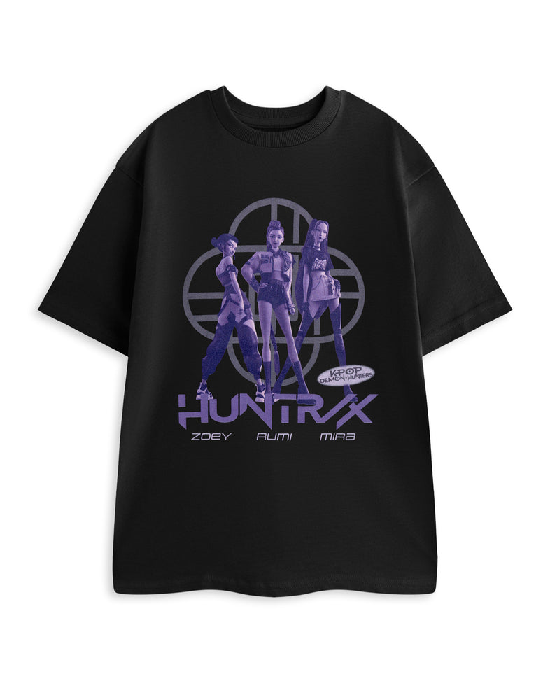 KPop Demon Hunters Names Womens Black Short Sleeved T-Shirt