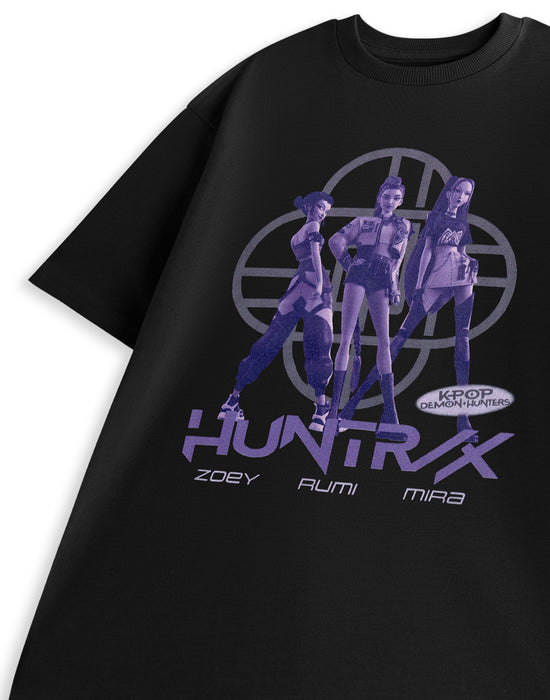 KPop Demon Hunters Names Womens Black Short Sleeved T-Shirt