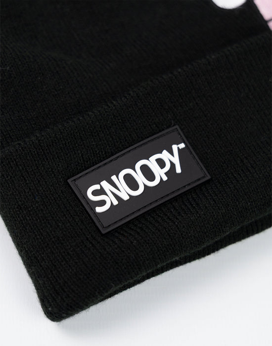Peanuts Snoopy Womens Black Beanie Hat