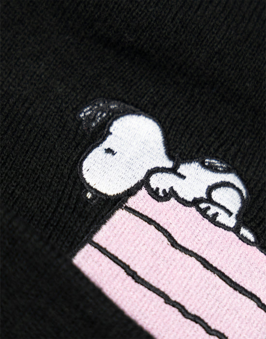 Peanuts Snoopy Womens Black Beanie Hat