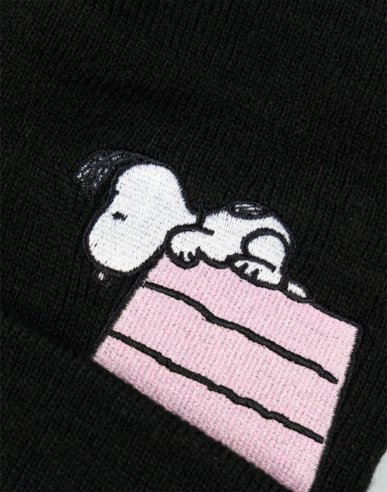 Peanuts Snoopy Womens Black Beanie Hat