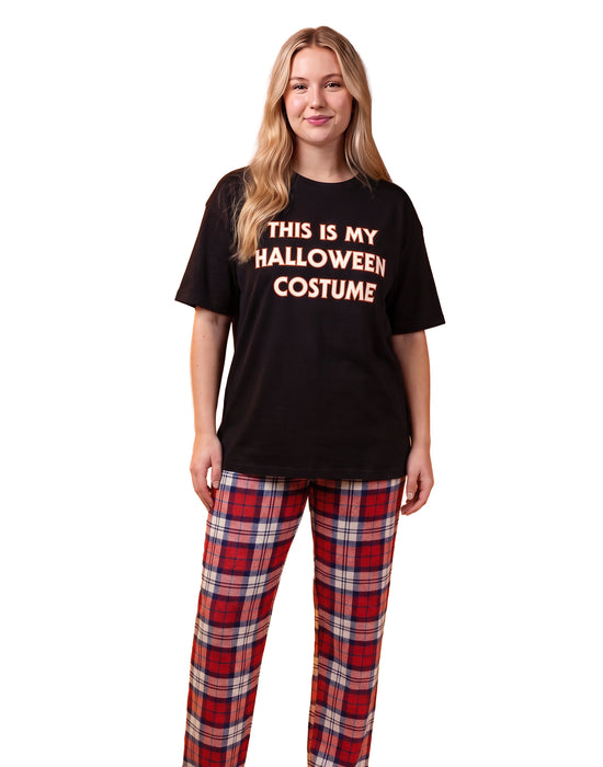 Show Me The Merch This Is My Halloween Costume Unisex Black Short Sleeve Long Leg Pyjama Set