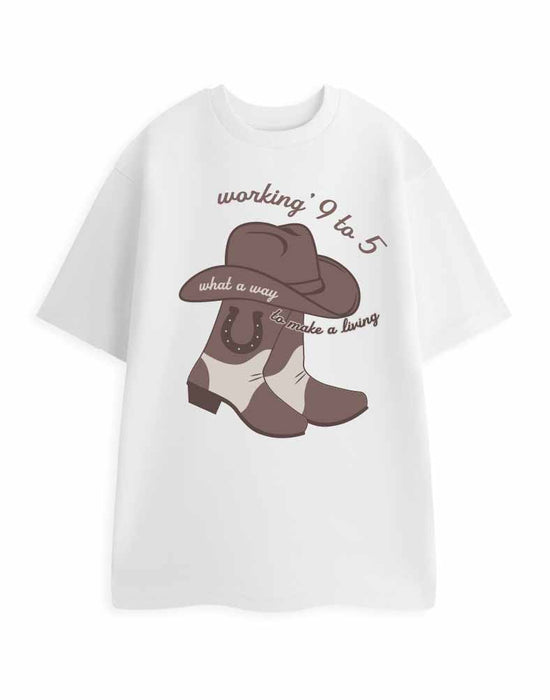 Show Me The Merch Workin' 9 To 5 Unisex Black Short Sleeved T-Shirt