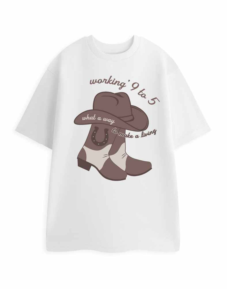 Show Me The Merch Workin' 9 To 5 Unisex Black Short Sleeved T-Shirt