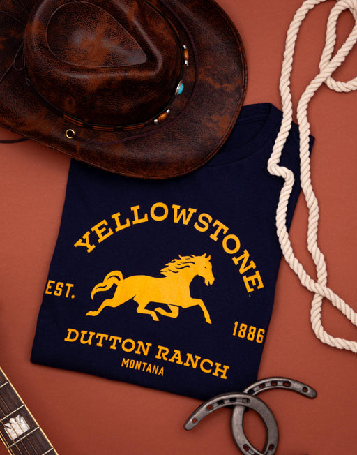 Yellowstone Dutton Ranch Logo Mens Navy Short Sleeved T-Shirt
