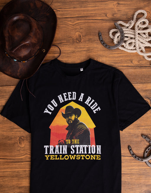 Yellowstone Need a Ride Mens Black Short Sleeved T-Shirt