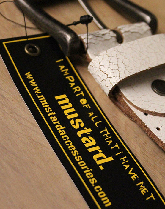 Mustard Wallets Mens White Belt