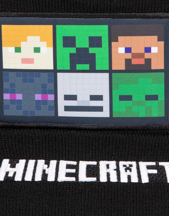 Minecraft Characters Boys Black Beanie Hat