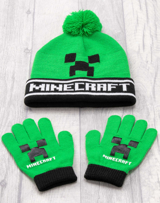 Minecraft Creeper Boys Black Beanie Hat