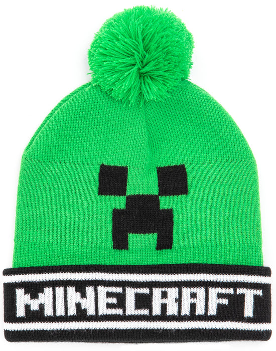 Minecraft Creeper Boys Black Beanie Hat