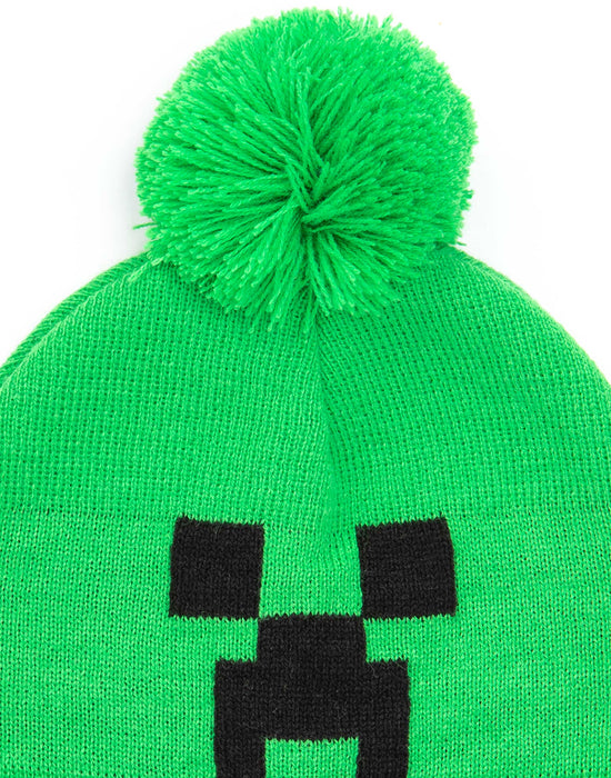 Minecraft Creeper Boys Black Beanie Hat