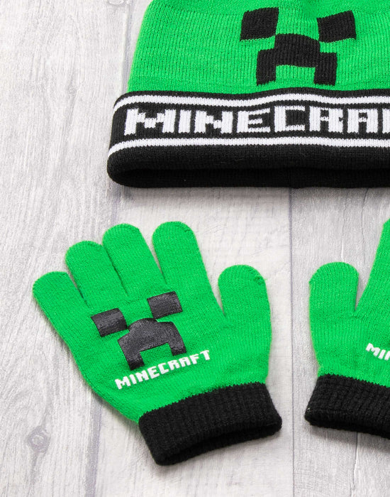 Minecraft Creeper Boys Black Beanie Hat