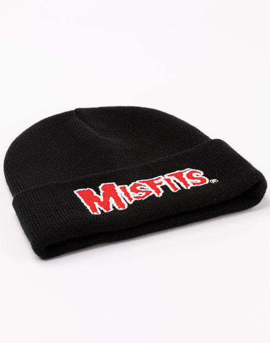Misfits Band Logo Mens Black Beanie Hat