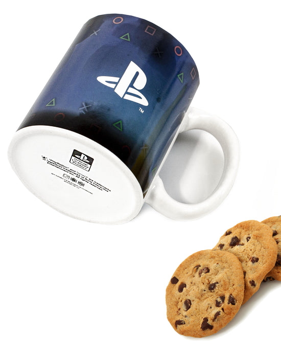 PlayStation Logo Print Womens Black Heat Changing Mug