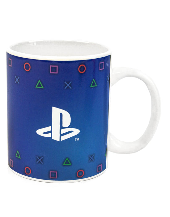 PlayStation Logo Print Womens Black Heat Changing Mug