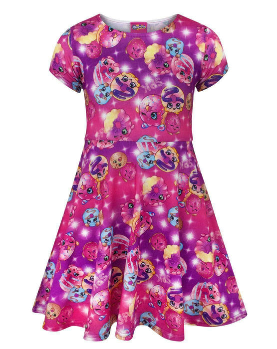Shopkins Girls Pink Short Sleeve Skater Dress