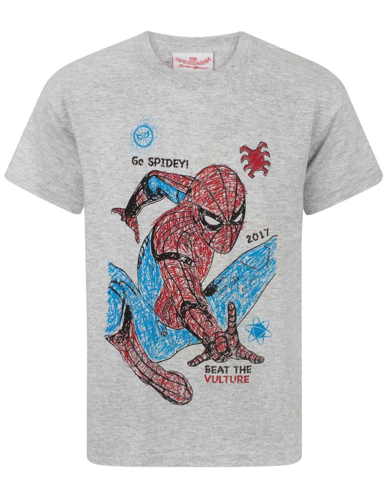 Marvel Spider-Man Boys Grey Short Sleeved T-Shirt