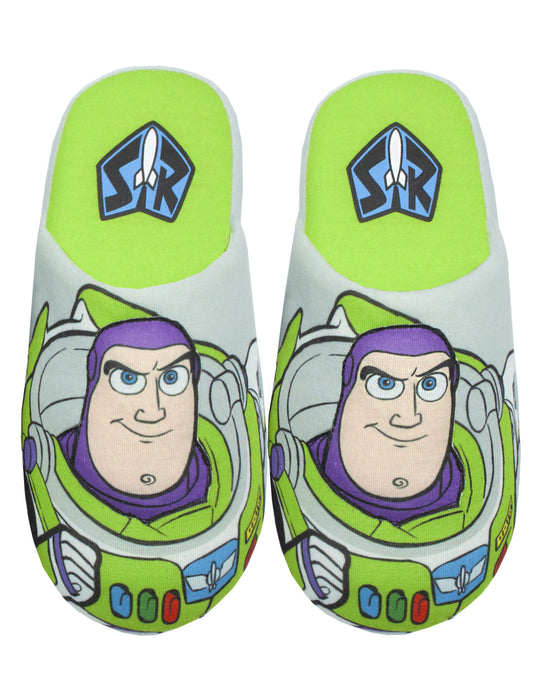 Disney Buzz Lightyear Boys Green Mule Slippers