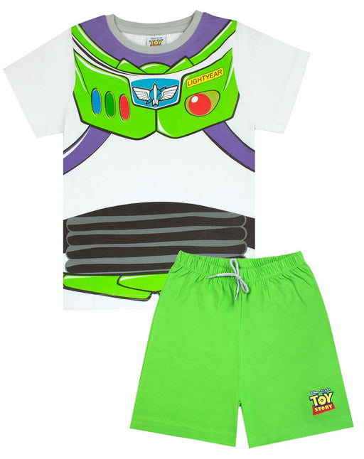 Disney Buzz Lightyear Boys Green Short Sleeve Short Leg Pyjama Set