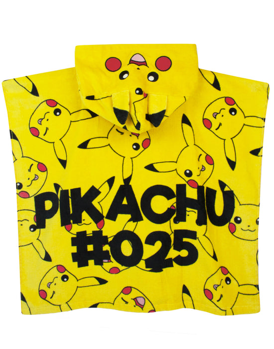 Pokemon Pikachu Unisex Kids Yellow Poncho Towel