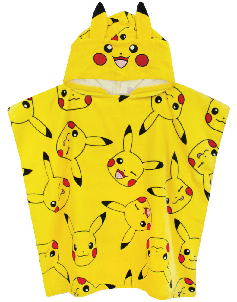 Pokemon Pikachu Unisex Kids Yellow Poncho Towel