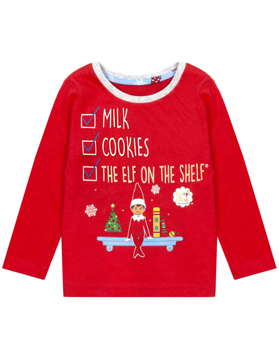 The Elf On The Shelf Unisex Kids Red Long Sleeve Long Leg Pyjama Set
