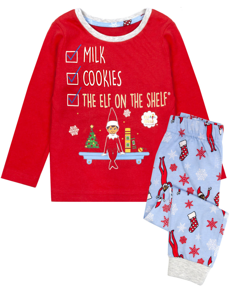The Elf On The Shelf Unisex Kids Red Long Sleeve Long Leg Pyjama Set