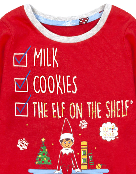 The Elf On The Shelf Unisex Kids Red Long Sleeve Long Leg Pyjama Set