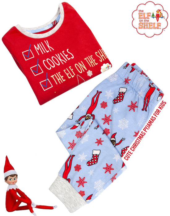 The Elf On The Shelf Unisex Kids Red Long Sleeve Long Leg Pyjama Set