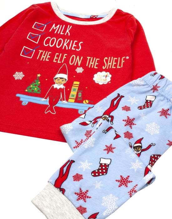 The Elf On The Shelf Unisex Kids Red Long Sleeve Long Leg Pyjama Set